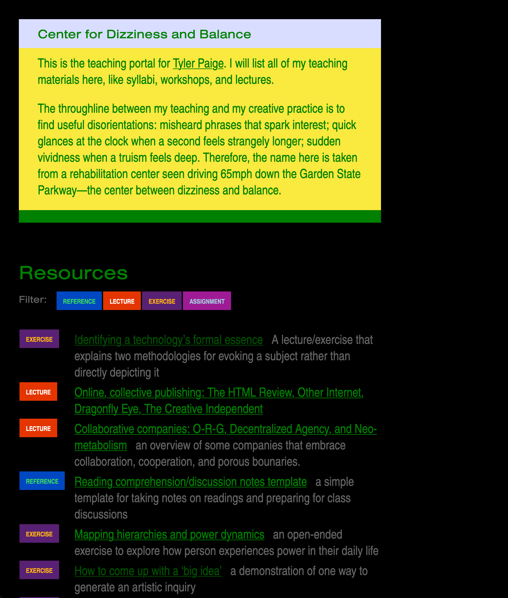 Screenshot of the website